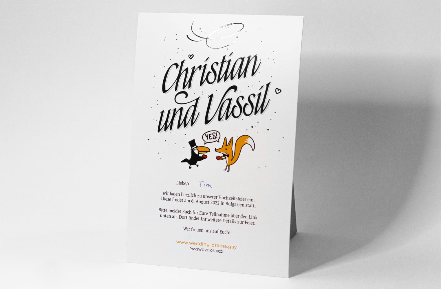 Wedding invitation for Christian and Vassil